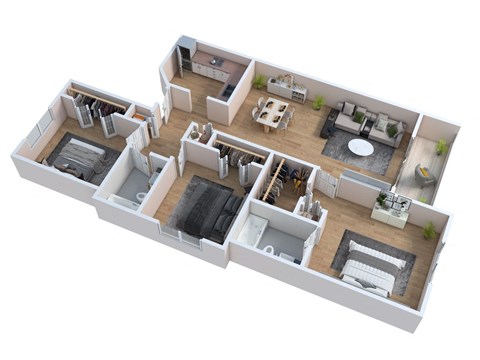a floor plan of a house with a bedroom and a living room